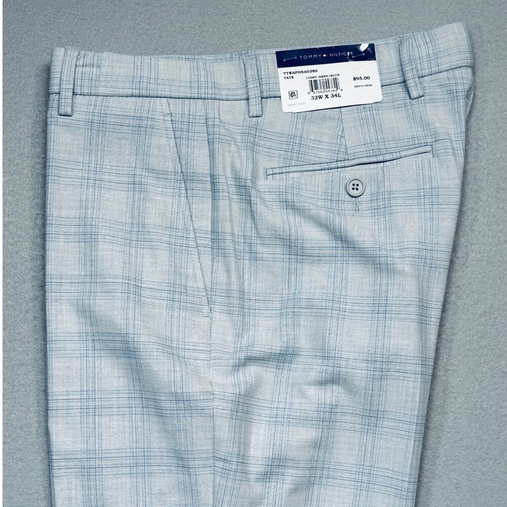 Tommy Hilfiger Mens Modern Fit Light Grey Dress Pant Light gray 32X34 $95